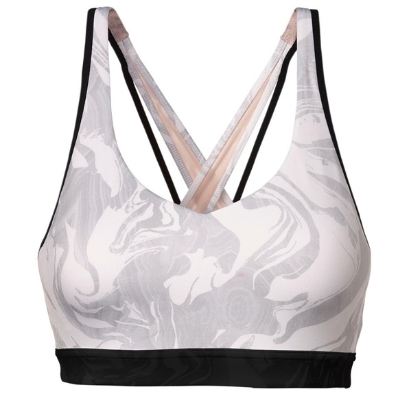 ATHLETA Pink Marble Print Transcendence Bra - Picture 1 of 9